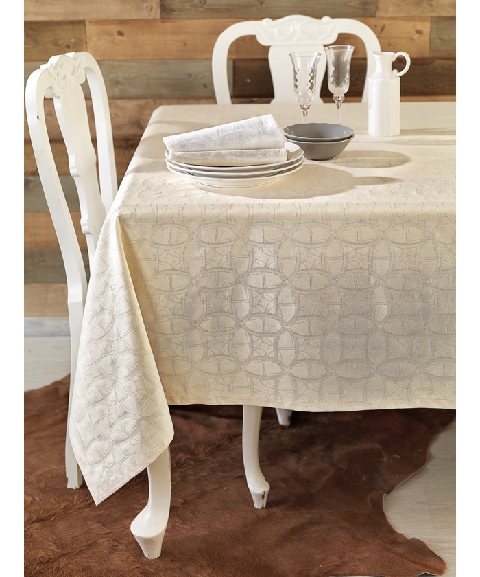 Σετ 4 Πετσέτες Φαγητού Festosi 45x45 CROSS ECRU