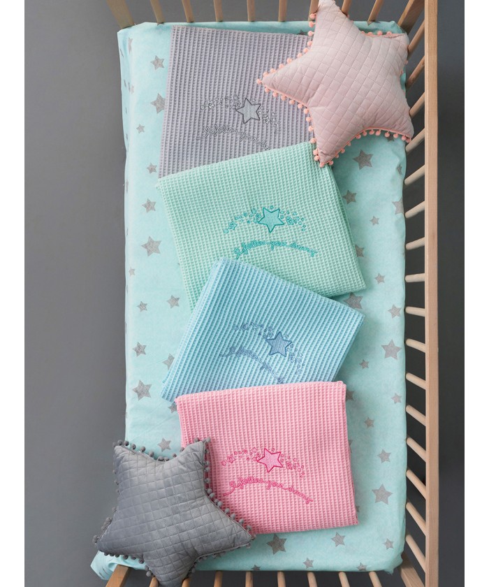 Κουβέρτα Πικέ Bebe Blankets 110x150 DREAMS MINT