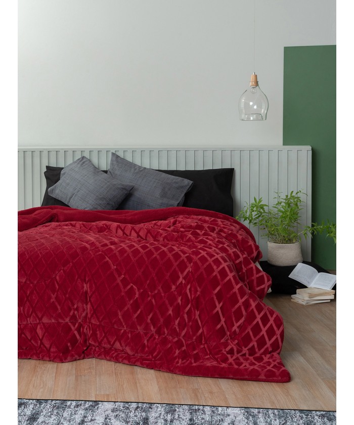 Κουβερτοπαπλωμα Μονό 160x240 NADINE RED