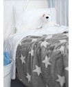Κουβέρτα Κούνιας Flannel Fleece 110x140 STARS GREY