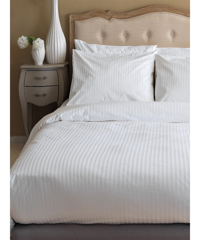 Σεντόνι White Comfort 180TC 160x270 WHITE STRIPES