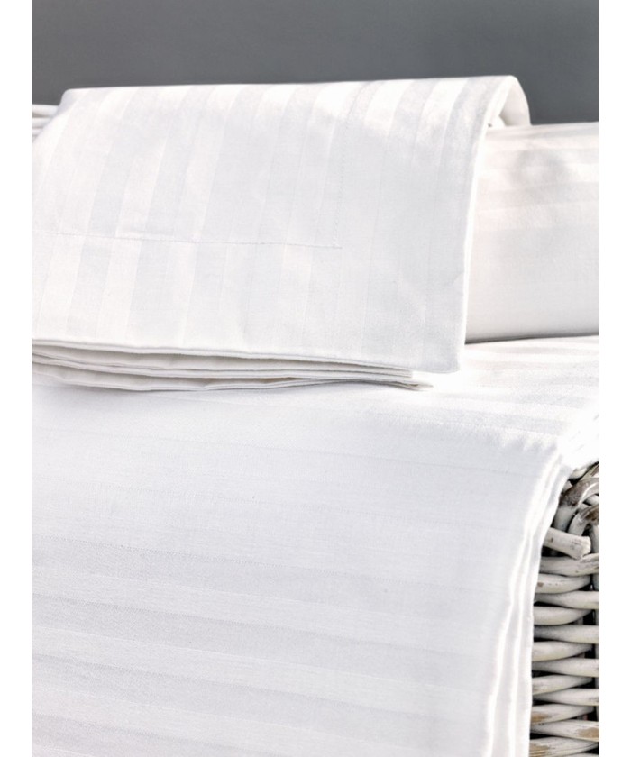 Σεντόνι White Comfort 240TC 170x270 WHITE STRIPES