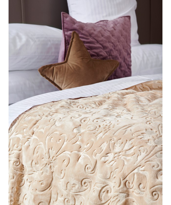 Κουβέρτα Βελουτέ Aura Collection 220x240 DAPHNE BEIGE