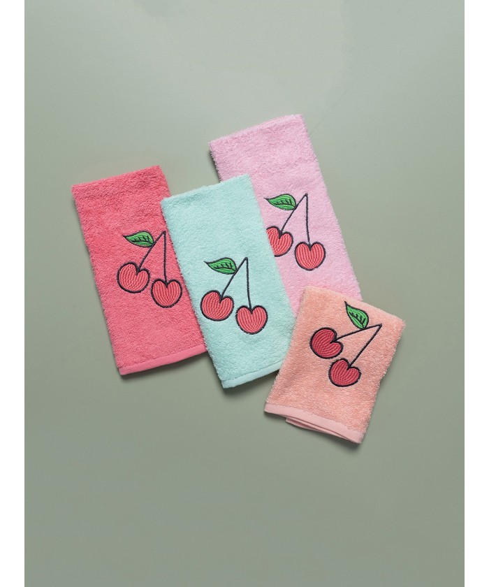 Σετ 4 Πετσετάκια Μπανιου Kids Bath 40x60 CHERRIES