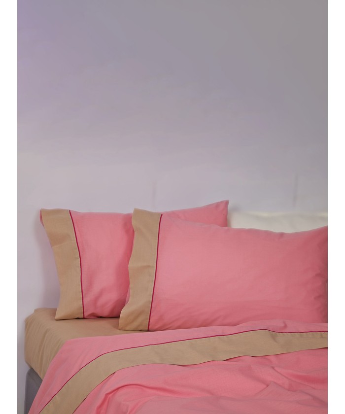 Σετ Κουβερλι Υπέρδιπλο 240x250 COLOUR BLOCKING PINK/CAMEL
