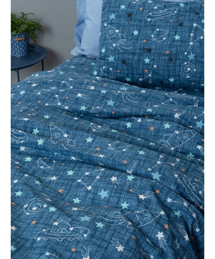 Ζευγος Μαξιλαροθηκες Φωσφοριζέ 50x70 COMET BLUE