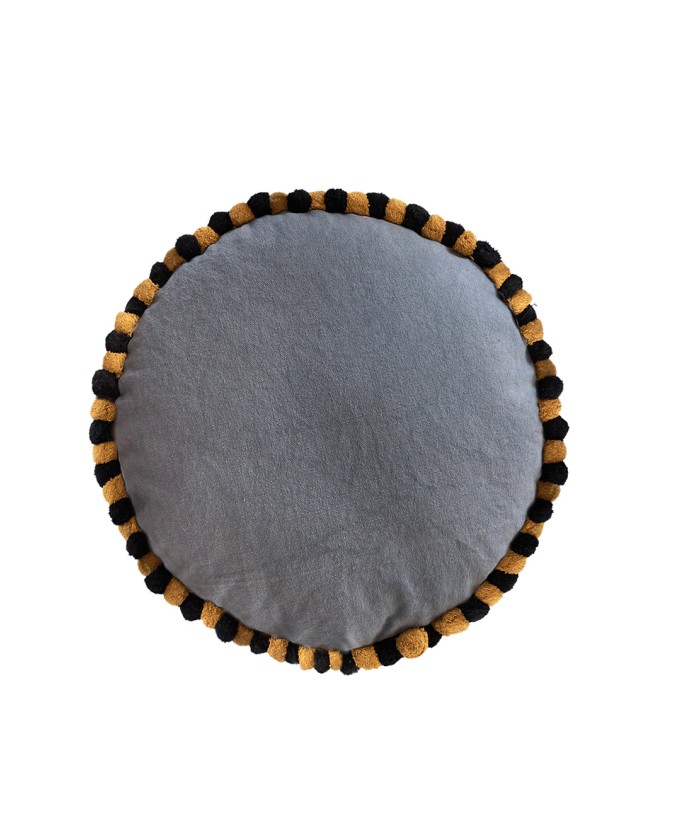 Μαξιλαρα Δαπεδου Με Φουντες Home Décor Ø60Cm SPREE STEEL