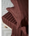 Σετ Παπλωματοθήκη Υπέρδιπλη 240x255 SATIN STRIPES BRUNETTE