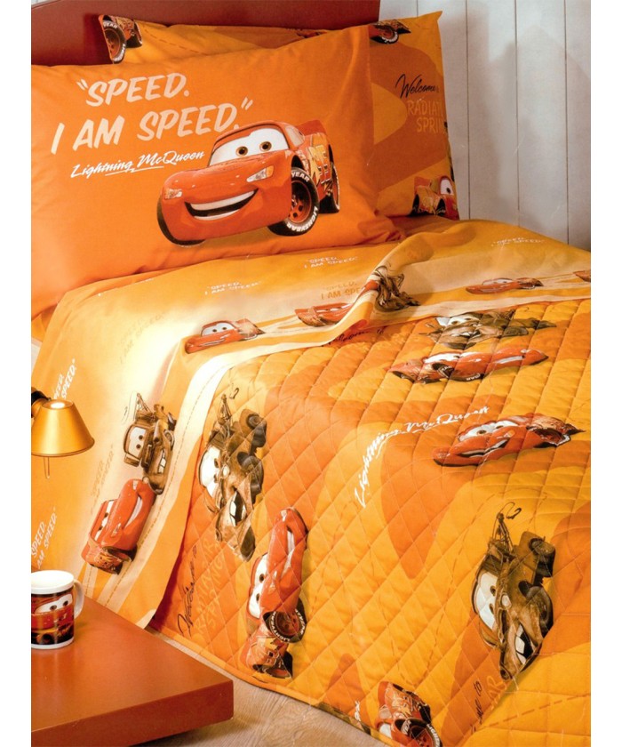 Κουβερλί Μονό Disney 160x240 CARS ARANCIO