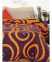 Κουβερλί Cotton Rich 220x260 CURVES ORANGE/AUBERGINE