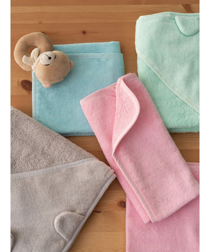 Σετ Μπουρνουζοπετσετες Με Κουκουλα Baby Bath 70x75 ROBIN MINT
