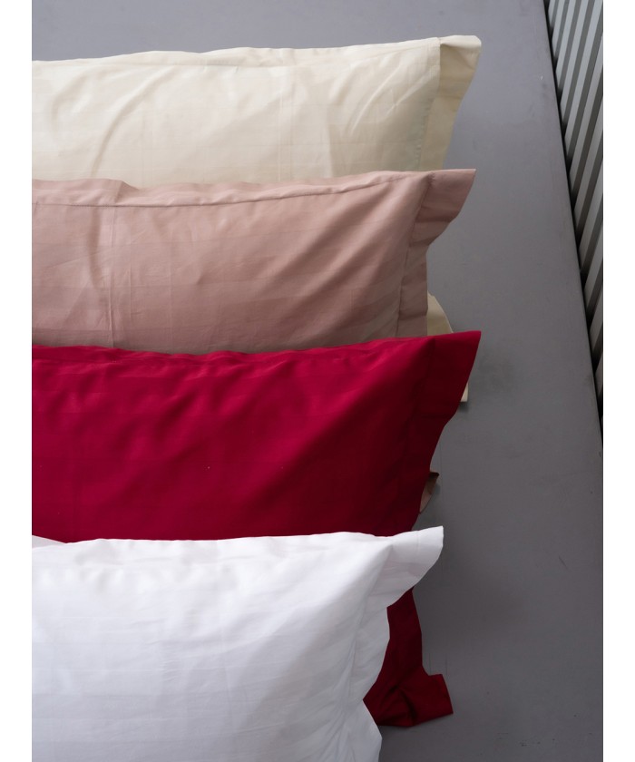 Ζευγος Μαξιλαροθηκες Oxford 50x75 SATIN STRIPES BEIGE