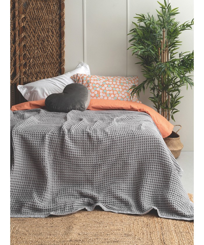 Κουβέρτα Πικέ 220x240 LINUS GREY