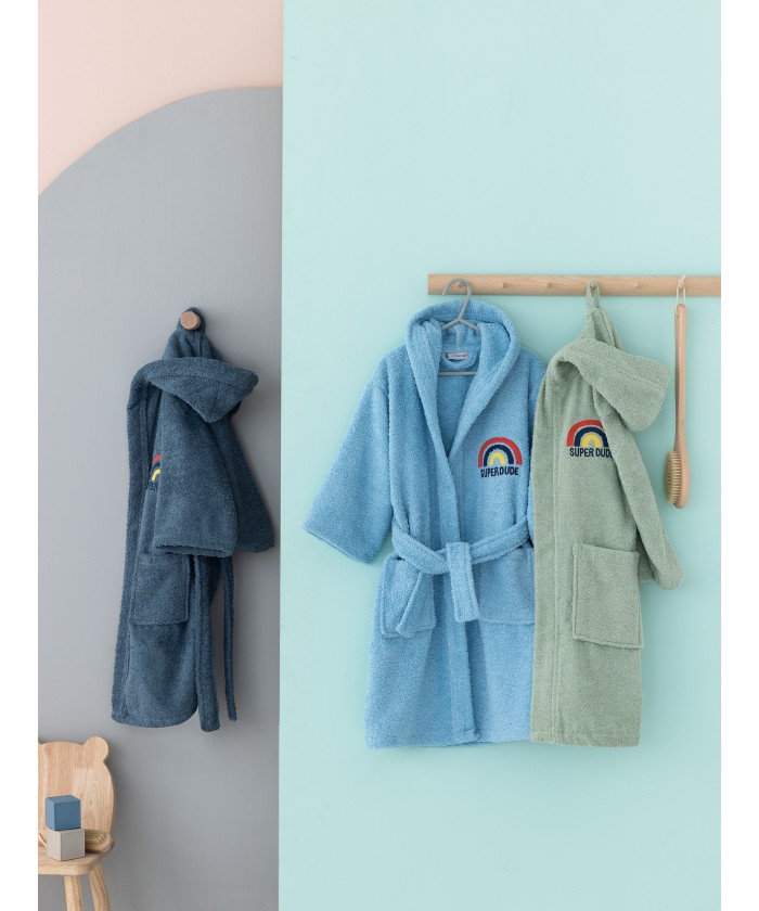 Μπουρνούζι με Κουκούλα Kids Bath SUPER DUDE CIEL 10-12