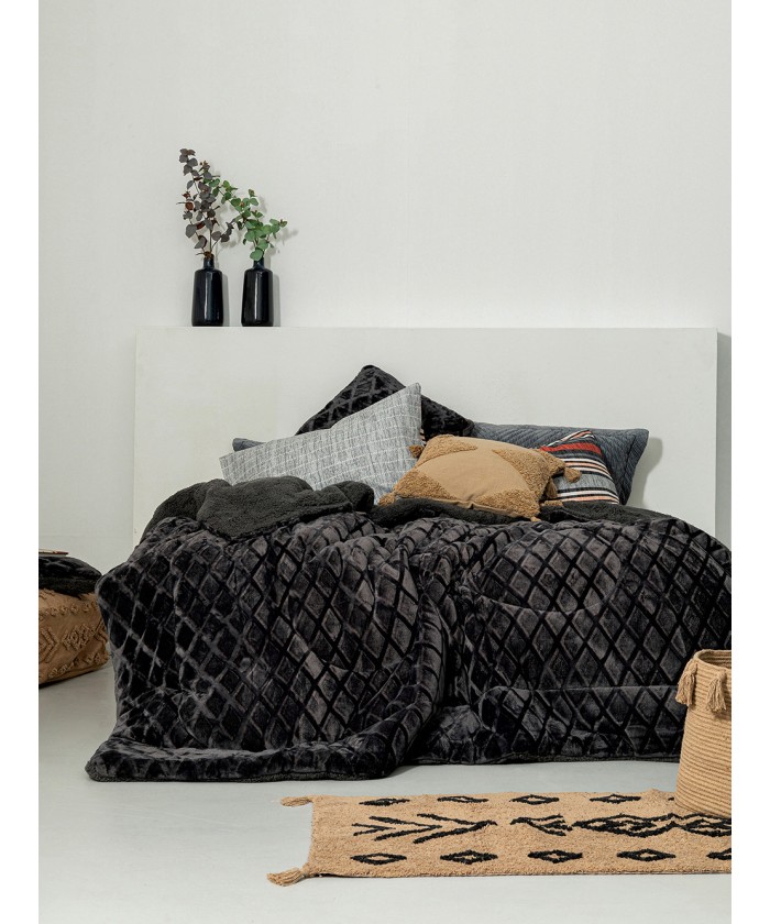 Κουβερτοπαπλωμα Υπερδιπλο 220x240 NADINE/2 COAL