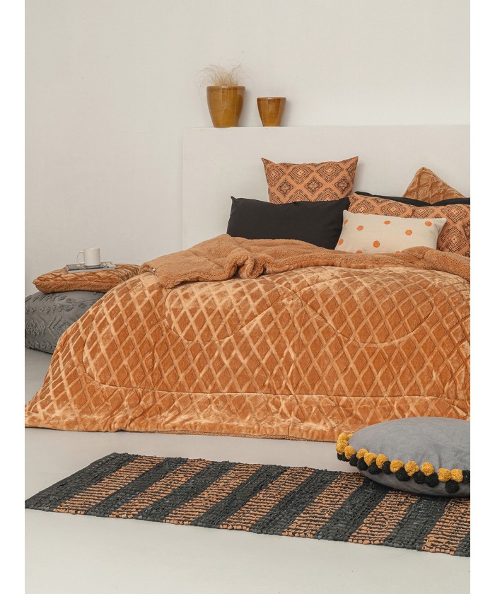 Κουβερτοπάπλωμα Μονό 160x240 NADINE/2 TAN