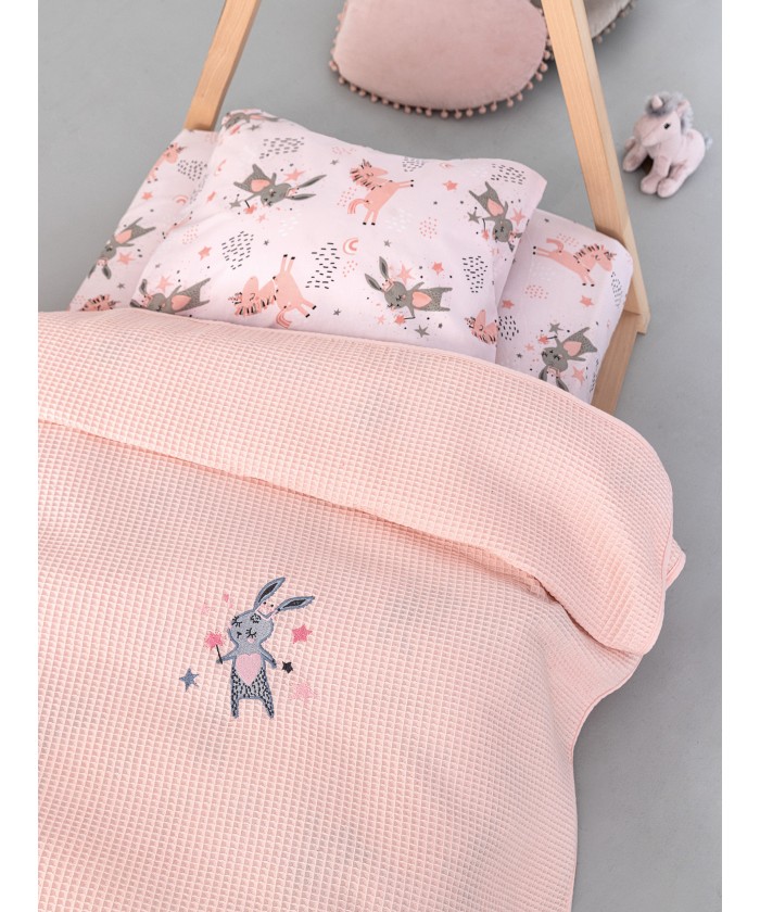 Κουβέρτα Πικέ Κούνιας Baby Blankets 100x150 CANDY PINK