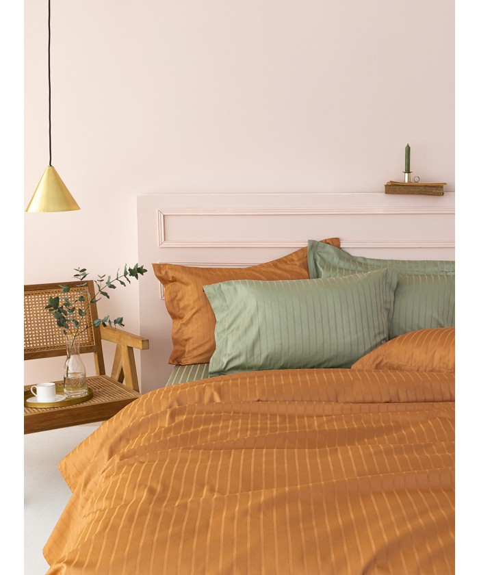 Σετ Παπλωματοθήκη Υπέρδιπλη 240x250 Sateen Riga CARAMEL