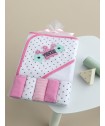 Πετσέτα με κουκούλα και πανάκια NB0138 PINK