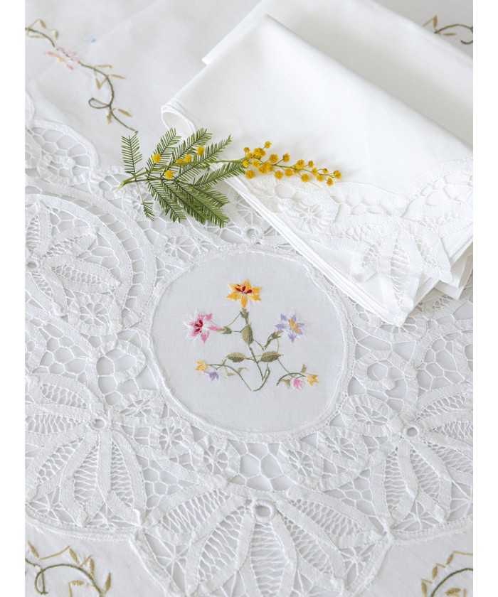 Σετ Τραπεζομάντηλο Με 12 Πετσέτες Φαγητου Vintage Beauty 180x270 CAROLINE