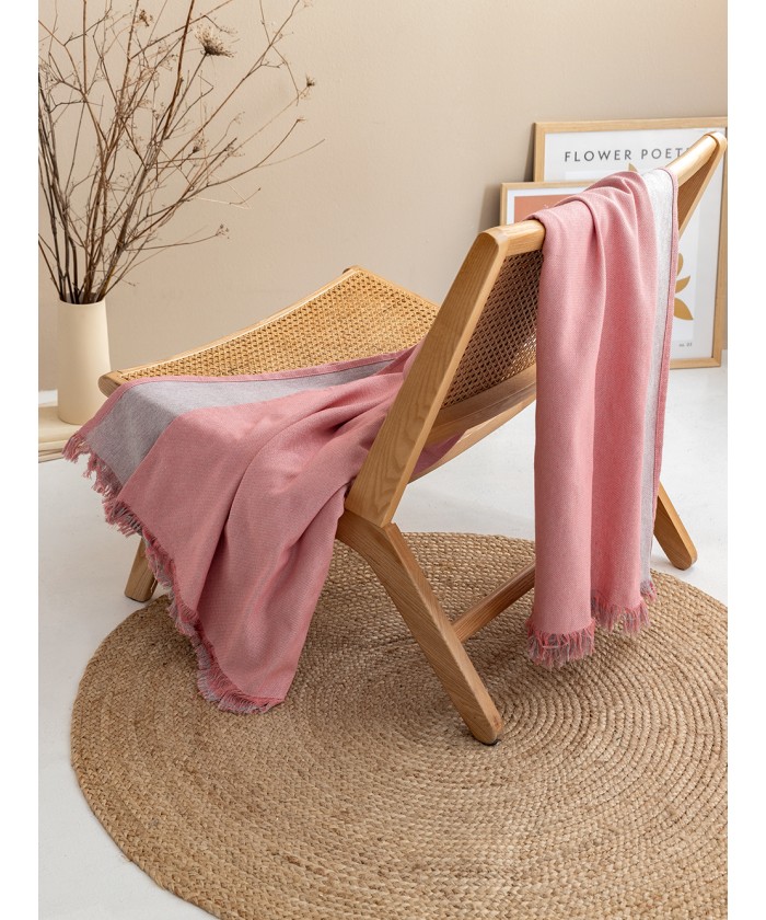Διακοσμητικη Μαξιλαροθηκη 55x55 OBA/2 PINK/GREY