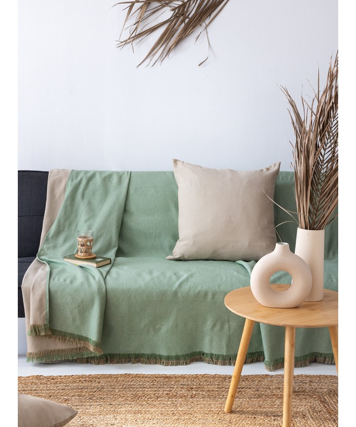 Διακοσμητικη Μαξιλαροθηκη 55x55 OBA/2 GREEN/BEIGE