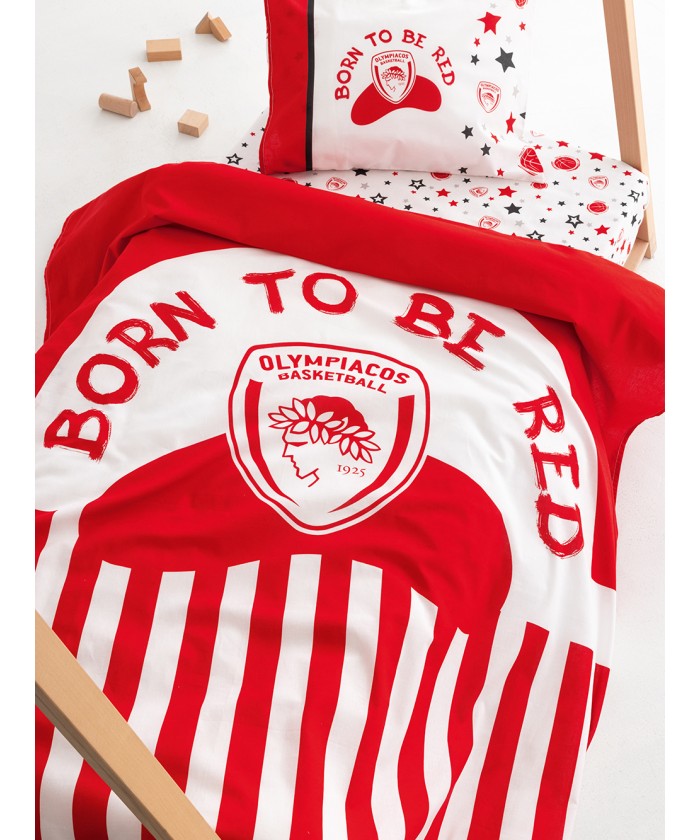 Σετ Σεντόνια Κούνιας Olympiacos B.C. 130x170 BC8 Χωρίς Λάστιχο