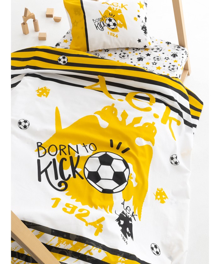 Σετ Σεντόνια Κούνιας Aek 1924 130x170 Aek8 Χωρίς Λάστιχο