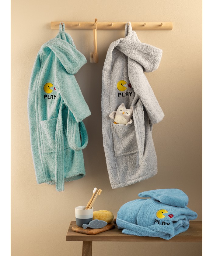 Μπουρνούζι με Κουκούλα Kids Bath PAC GREY 6-8