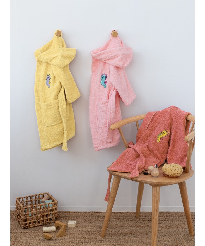 Μπουρνούζι με Κουκούλα Kids Bath TAMI YELLOW 6-8