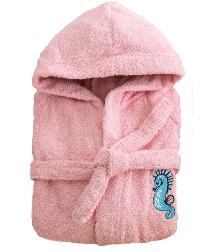 Μπουρνούζι με Κουκούλα Kids Bath TAMI PINK 12-14