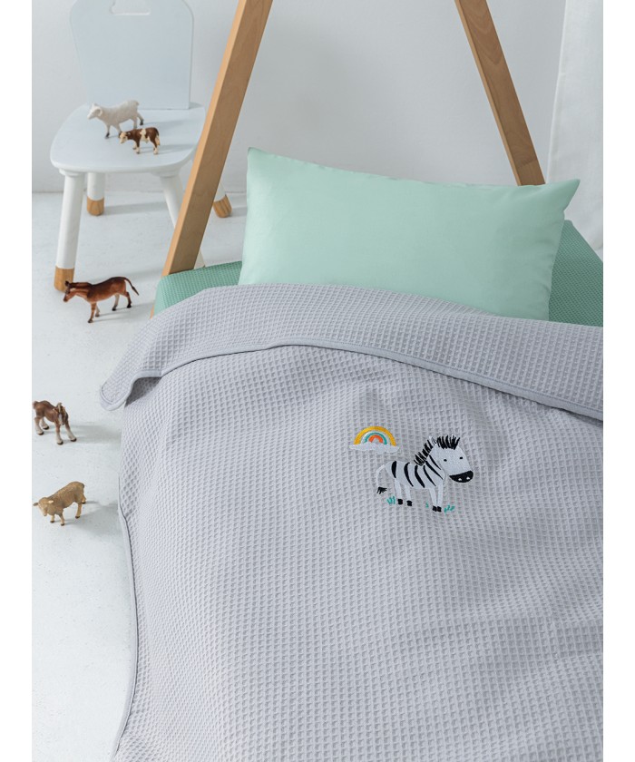 Κουβέρτα Πικέ Αγκαλιάς Baby Blankets 80x110 CANDY/2 GREY