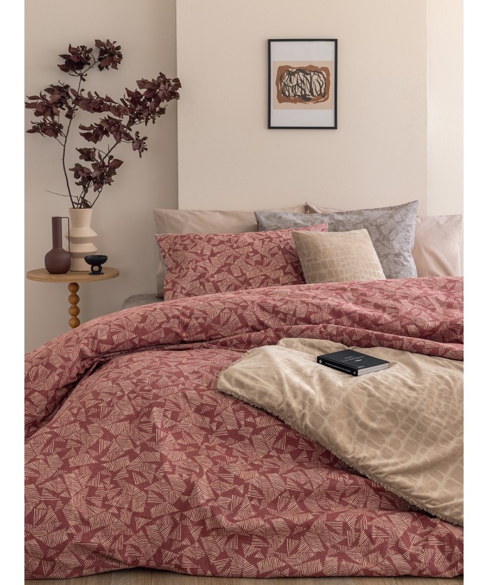 Σετ Σεντόνια Υπέρδιπλα Flannel Beauty 240x265 FB0224 Με Λάστιχο