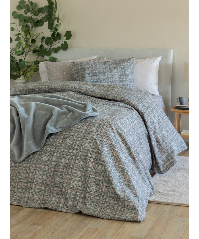 Σετ Σεντόνια Υπέρδιπλα Flannel Beauty 240x265 FB0228 Χωρίς Λάστιχο