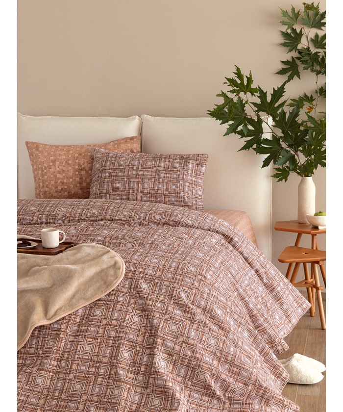 Σετ Σεντόνια Υπέρδιπλα Flannel Beauty 240x265 FB0229 Με Λάστιχο