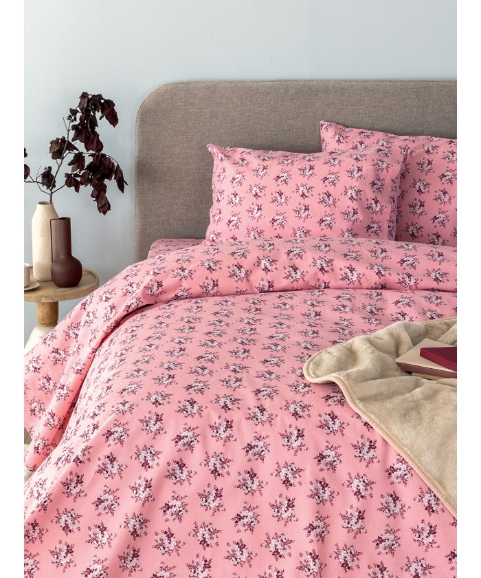 Σετ Σεντόνια Υπέρδιπλα Flannel Beauty 240x265 FB0231 Χωρίς Λάστιχο