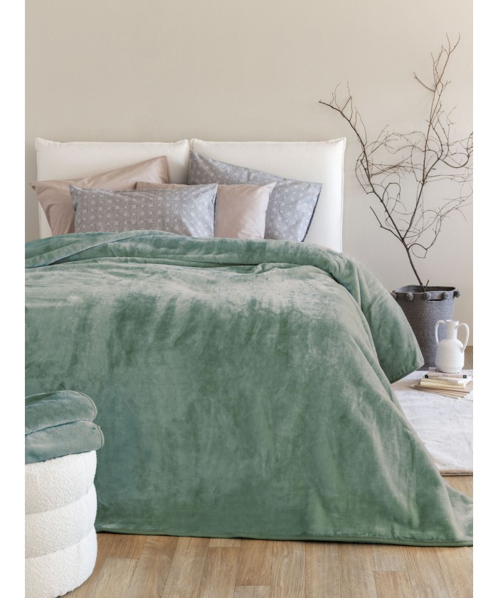 Κουβέρτα Βελουτέ 220x240 DREAM VELOUR/3 OLIVE
