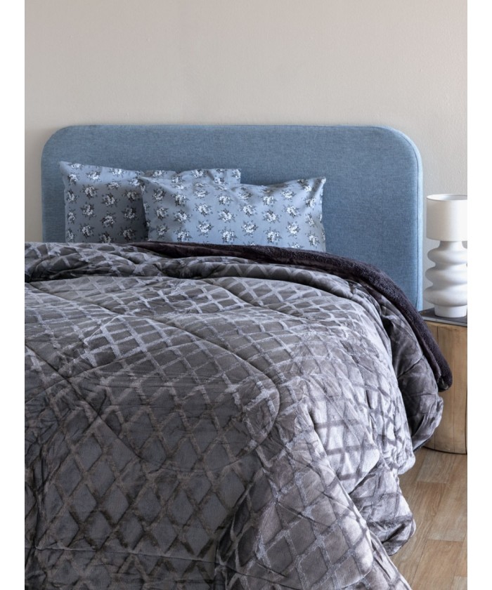 Κουβερτοπάπλωμα King size 240x260 NADINE/4 COAL