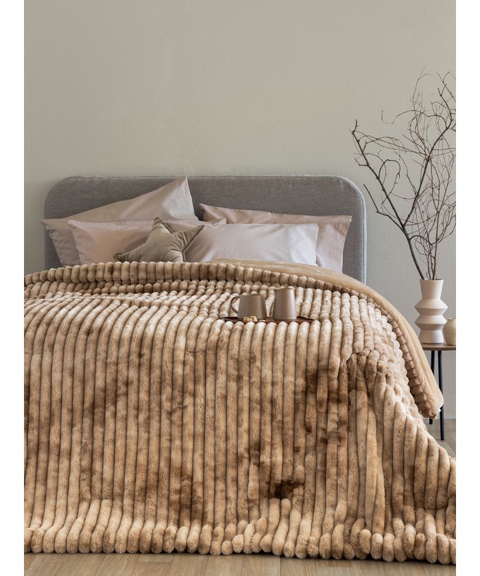 Κουβερτοπάπλωμα Υπέρδιπλο 220x240 TIDI/2 BEIGE