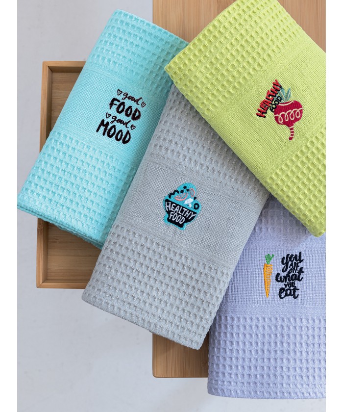 Σετ 4 Πετσέτες Κουζίνας Kitchen Towels 50x70 NORA100
