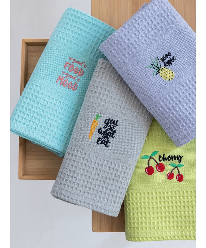 Σετ 4 Πετσέτες Κουζίνας Kitchen Towels 50x70 NORA103