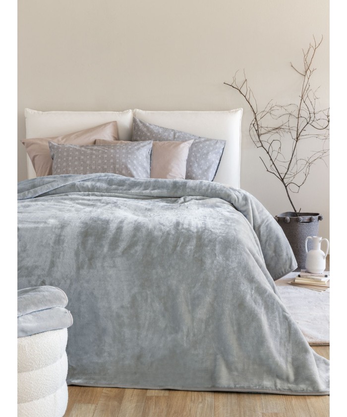 Κουβέρτα Βελουτέ 170x240 DREAM VELOUR/4 ASH