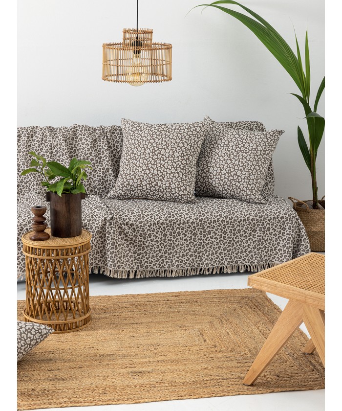 Διακοσμητικη Μαξιλαροθηκη 55x55 LEPARD BROWN